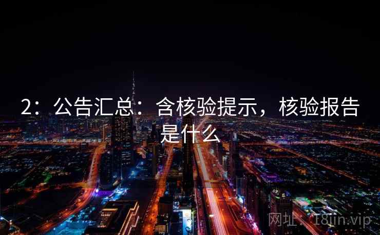 2：公告汇总：含核验提示，核验报告是什么